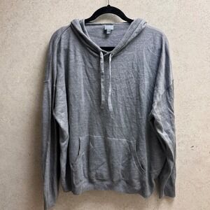 Soho New‎ York Company XL Womens Grey Knit Kangaroo Pouch Pullover Hoodie